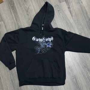 Black y2k cowboys Graphic Hoodie